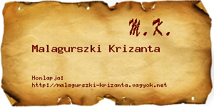 Malagurszki Krizanta névjegykártya